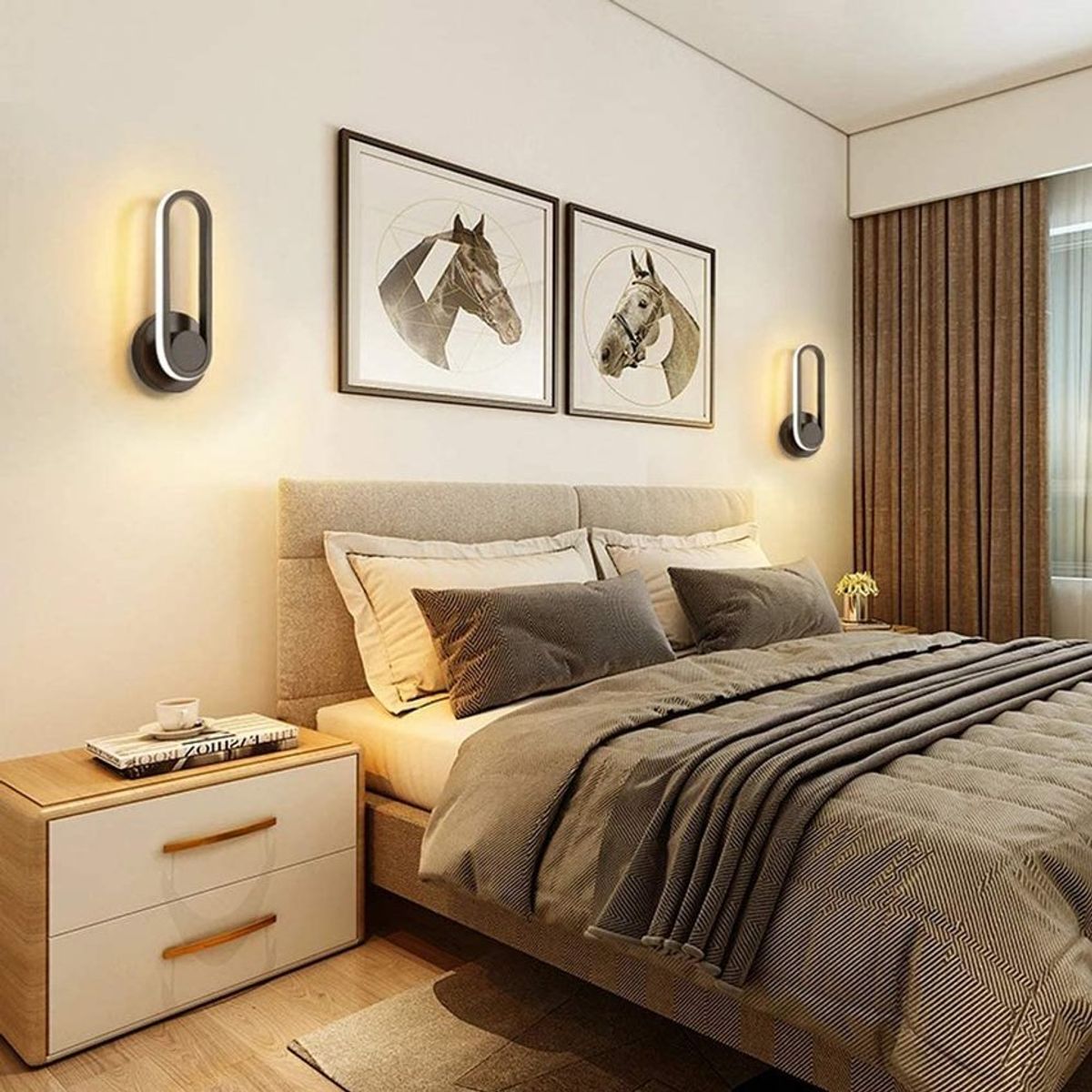 HOME NEAT - Lámpara de pared LED Aplique de pared regulable 3 colores