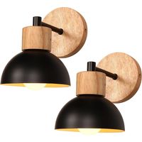 2 Unidades lámparas de pared de LED madera - Negro