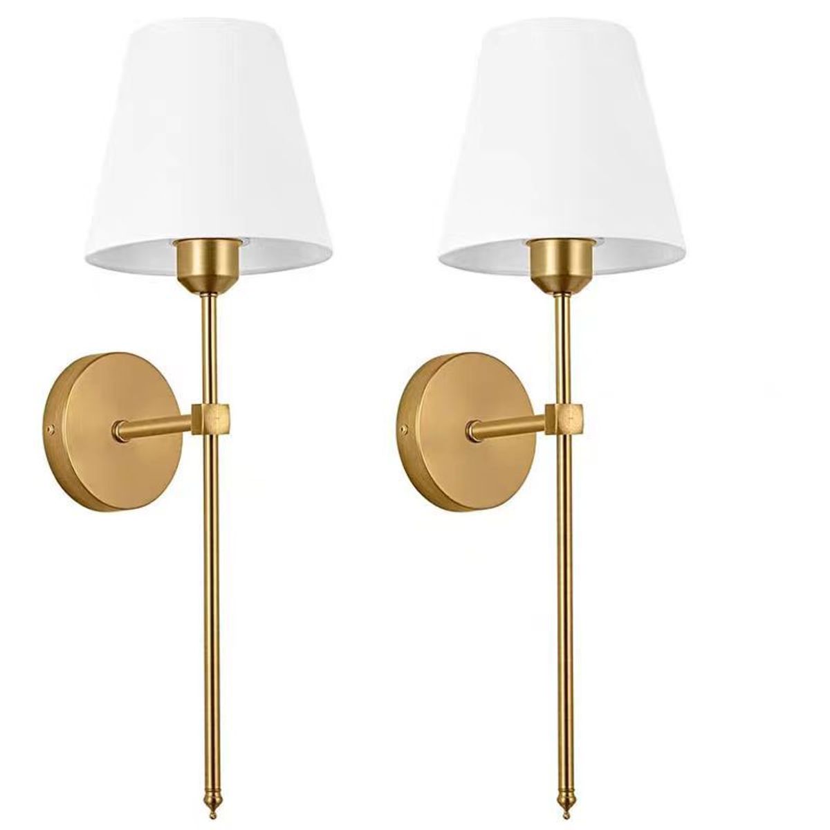 HOME NEAT - 2 Unidades Apliques de pared de tela blanca rusticos lámpara de pared