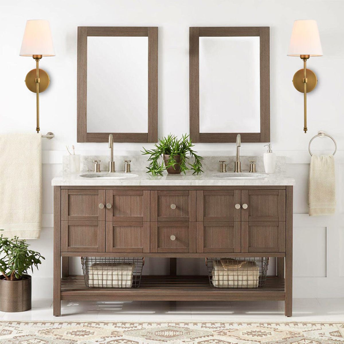 HOME NEAT - 2 Unidades Apliques de pared de tela blanca rusticos lámpara de pared