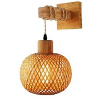 Apliques De Pared Lámpara De Bambú Vintage E27