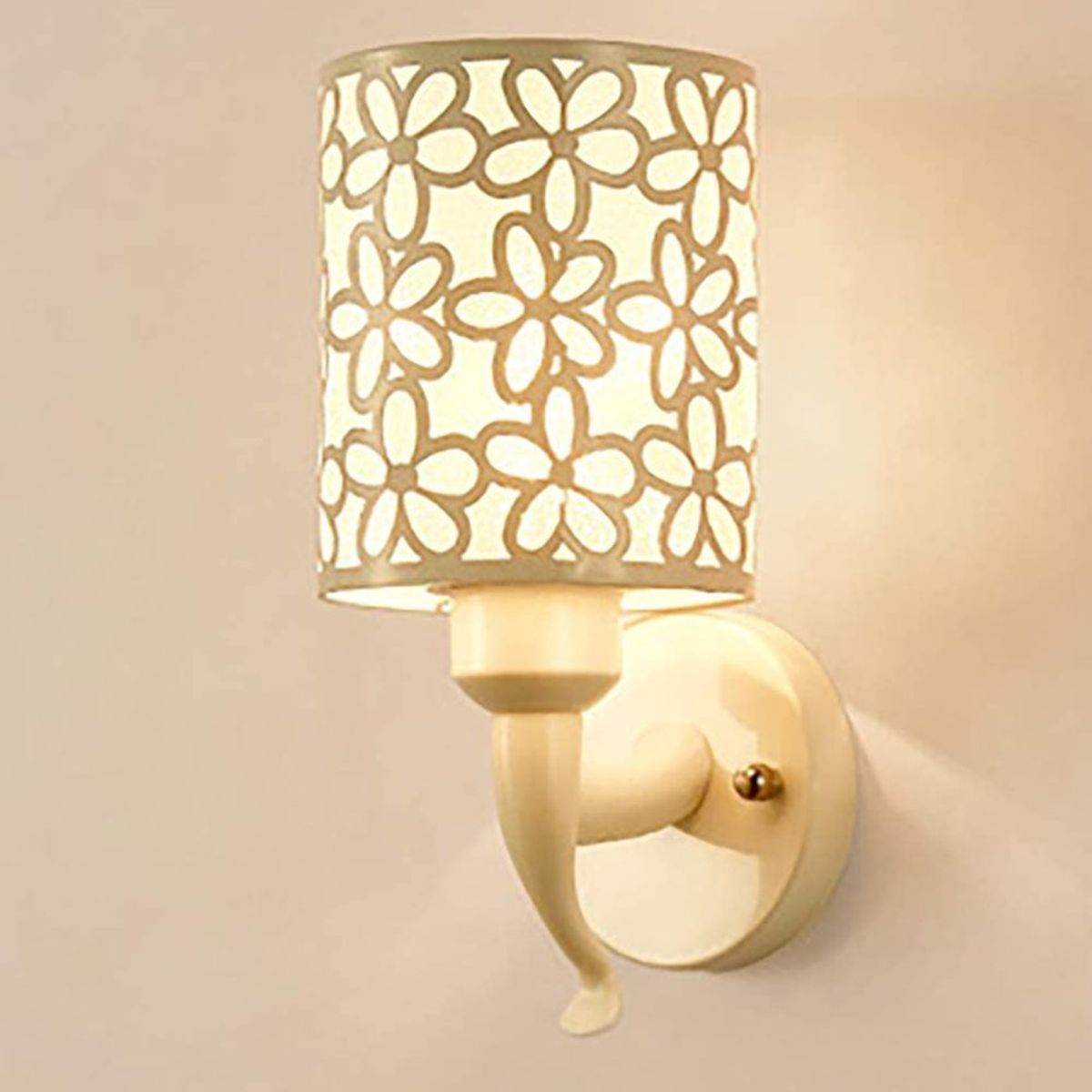 HOME NEAT - Lámpara de pared moderna apliques de pared patrón de flor de pantalla