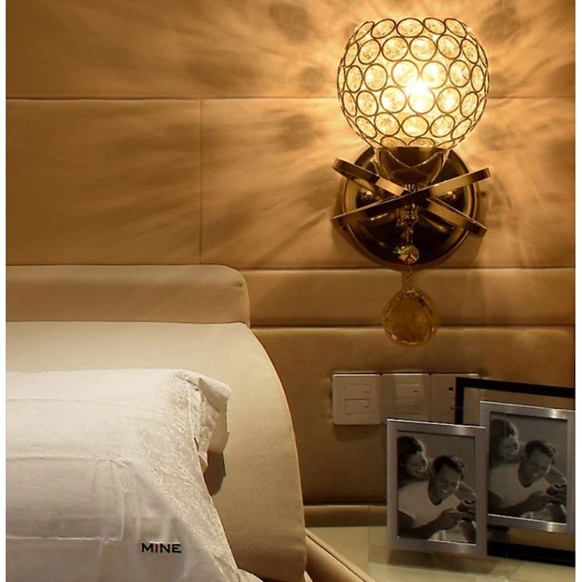 HOME NEAT - Apliques de lámparas de pared de cristal modernas e27 dorado