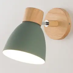 HOME NEAT - Apliques de pared Madera moderno lámpara de pared e27 - Verde