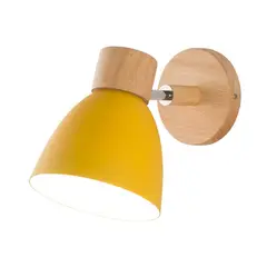 HOME NEAT - Apliques de pared madera moderno creativo lámpara de pared E27