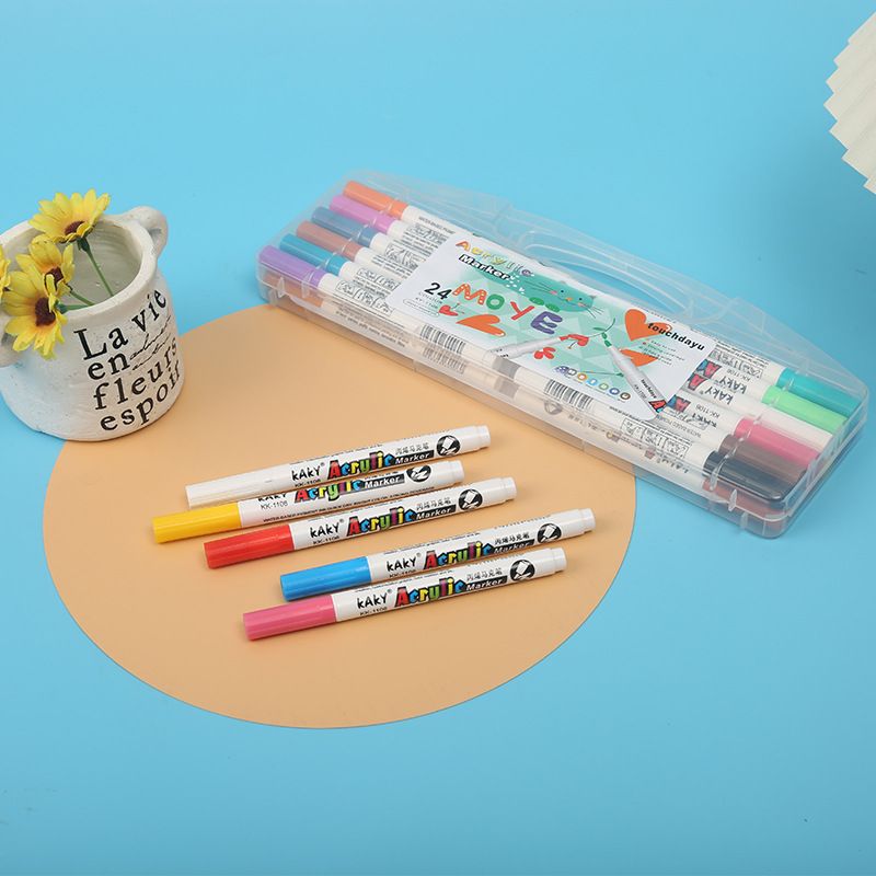 DANWEILE - Marcadores Acrílicos de 24 Colores a Base de Agua