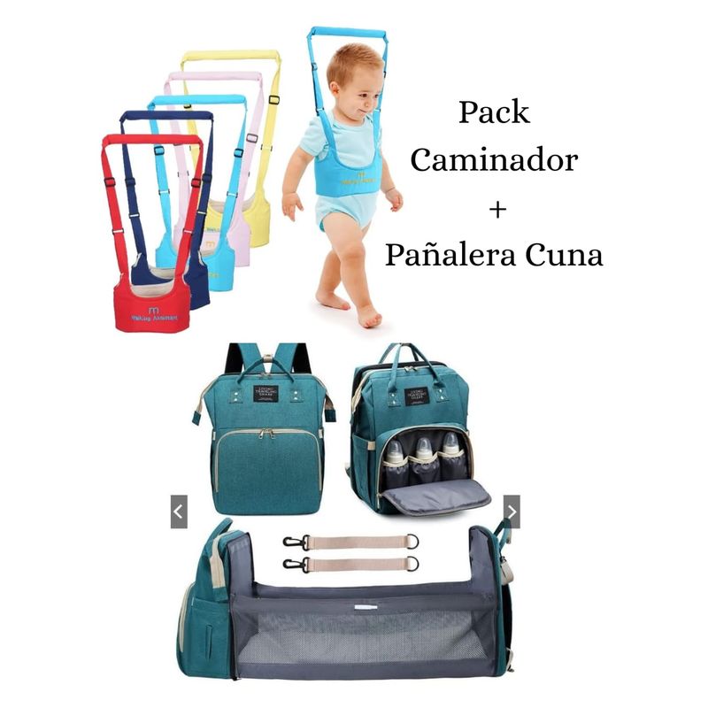 GENERICO - Pack Bolso Pañalera Cuna + Arnés Caminador para Bebe