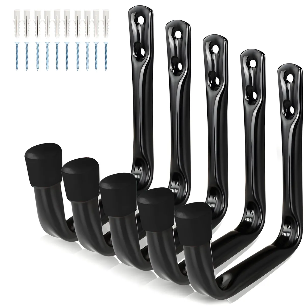 GENERICO - 5 Ganchos De Garaje Para Organizar Bicicleta Escalera-Negro