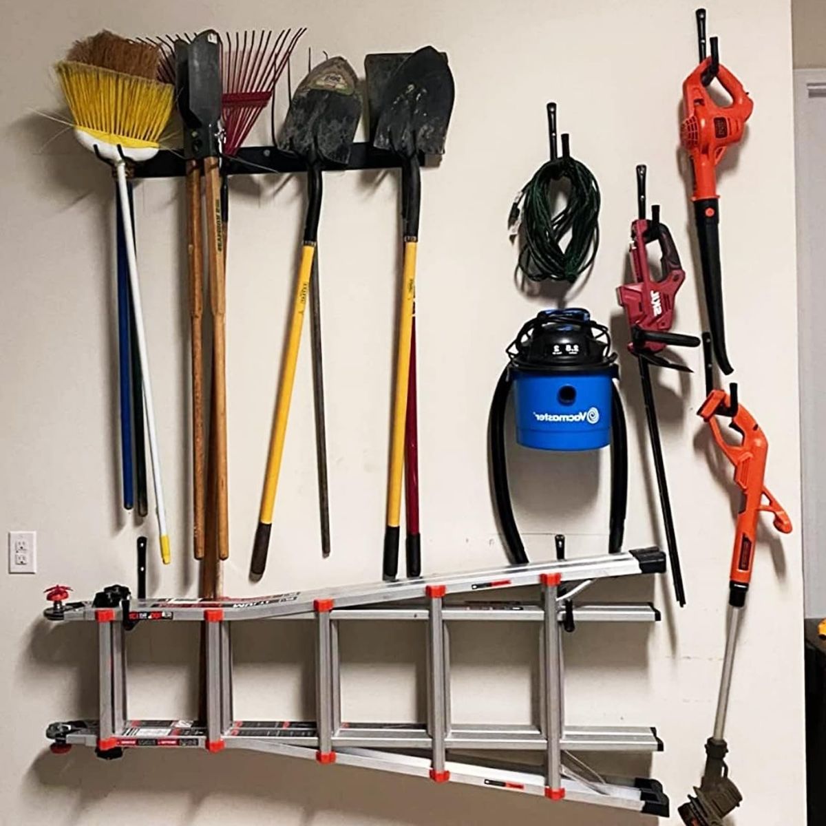 GENERICO - 5 Ganchos De Garaje Para Organizar Bicicleta Escalera-Negro