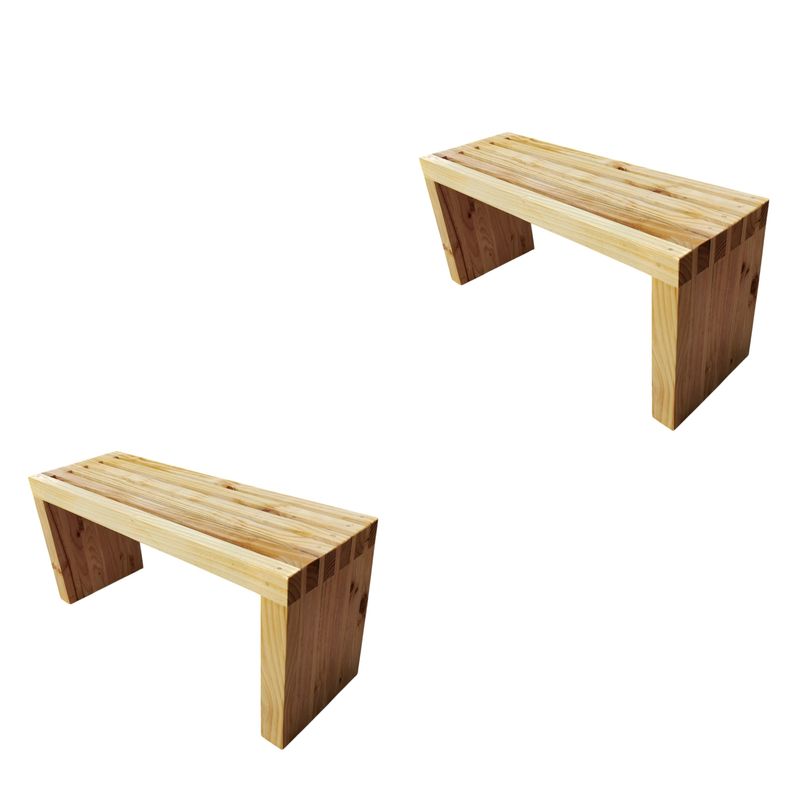 GENERICO - 2 unidades Banca De Madera 100 Cm De Largo