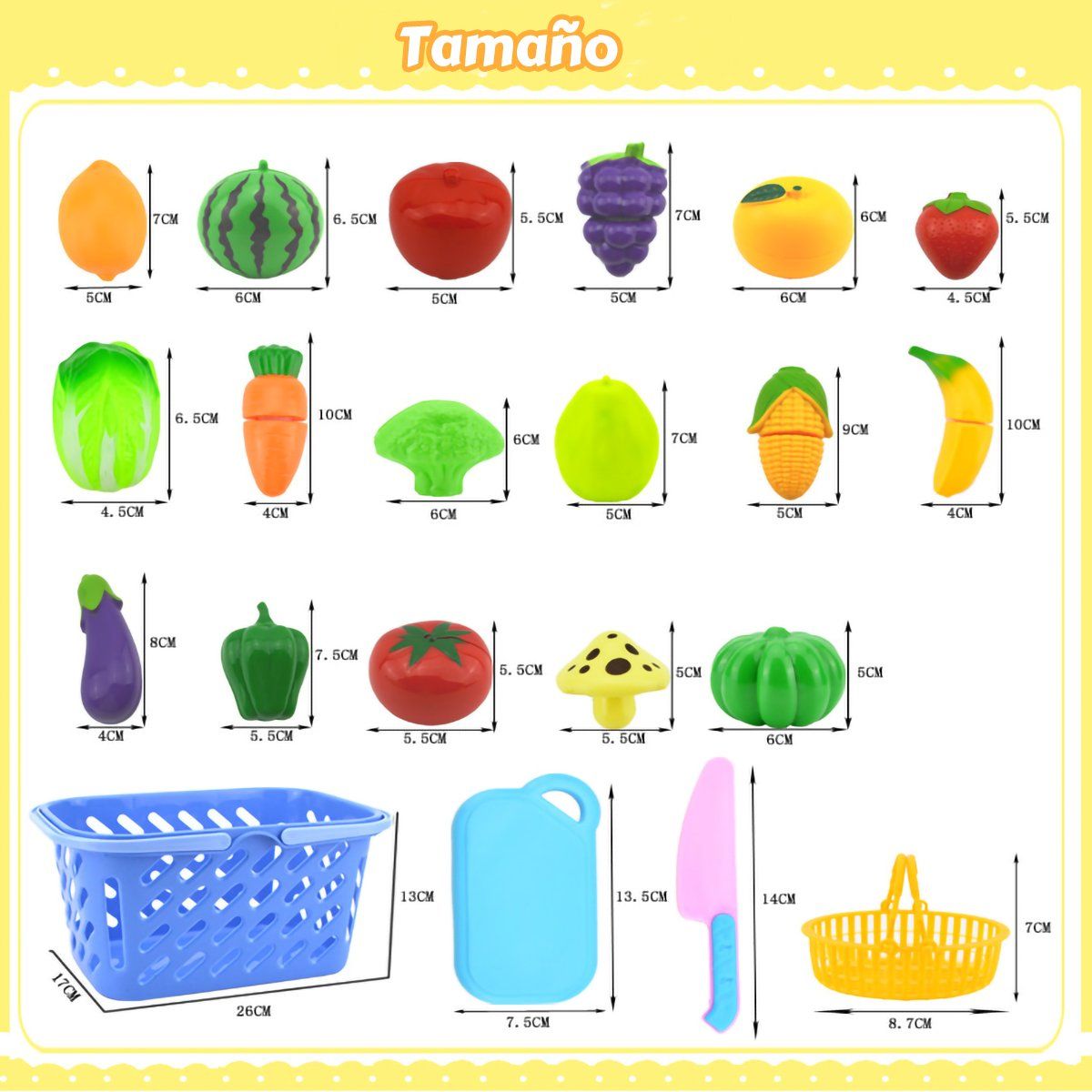 GENERICO - 23Pcs  Frutas Y Verduras De Juguete Para Cortar Para Regalo