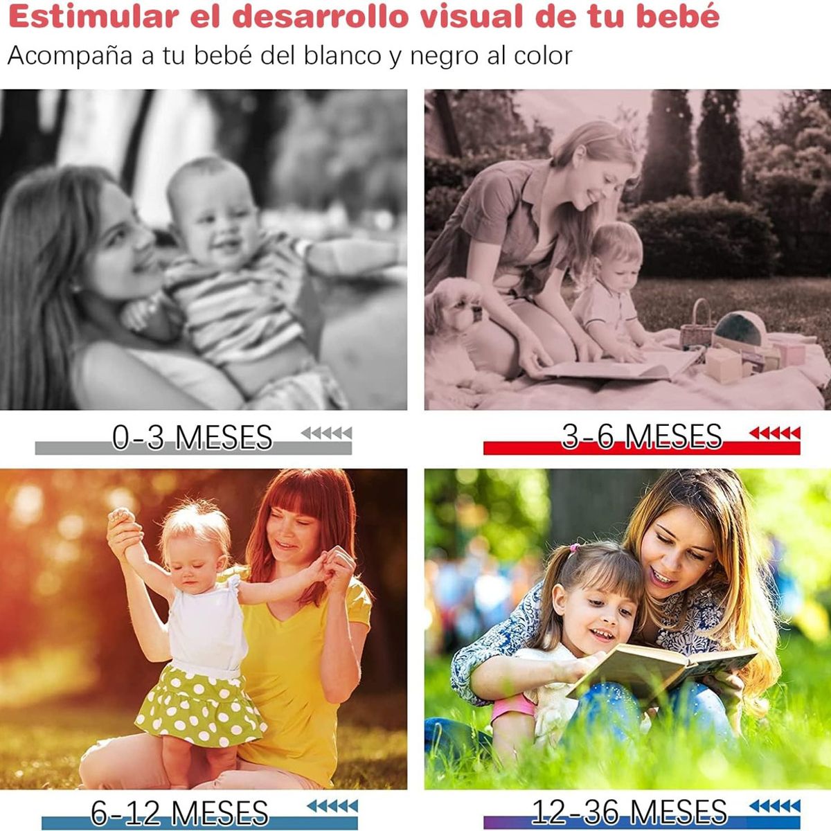 GENERICO - Tarjetas De Estimulación Visual Para Bebés Regalo 80 Páginas