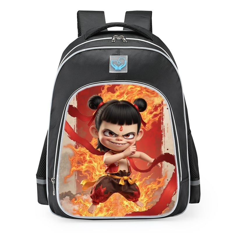DANWEILE - Mochila para estudiantes Nezha conquista al Rey Dragón-1