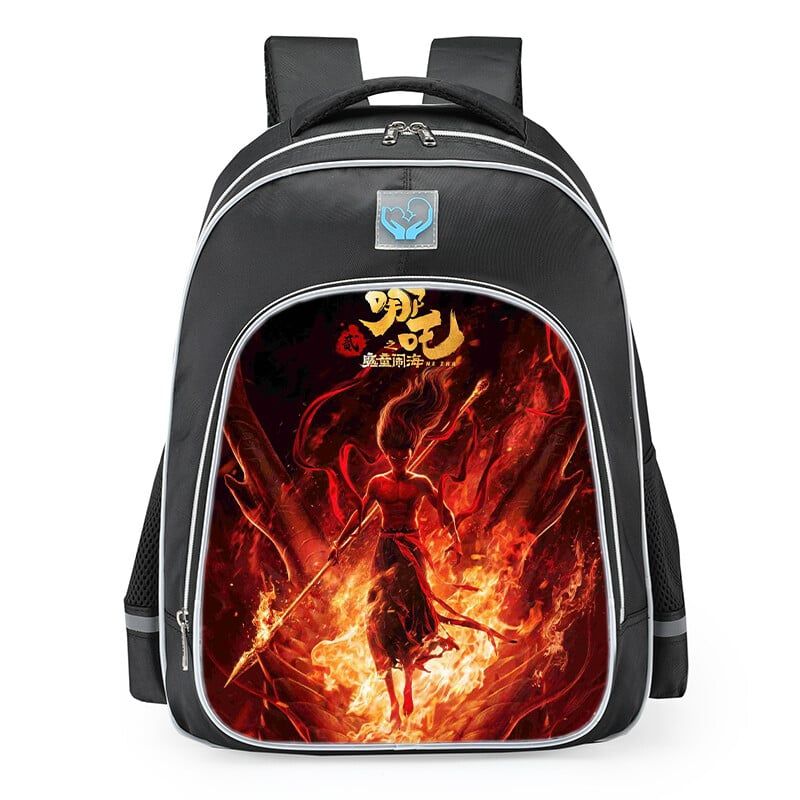 DANWEILE - Mochila para estudiantes Nezha conquista al Rey Dragón-13
