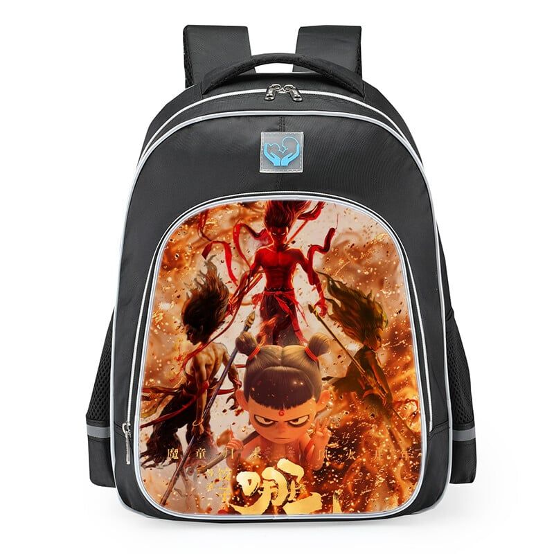 DANWEILE - Mochila para estudiantes Nezha conquista al Rey Dragón-14