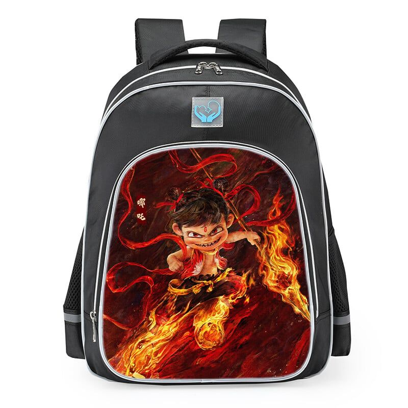 DANWEILE - Mochila para estudiantes Nezha conquista al Rey Dragón-15