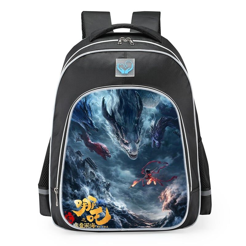 DANWEILE - Mochila para estudiantes Nezha conquista al Rey Dragón-20
