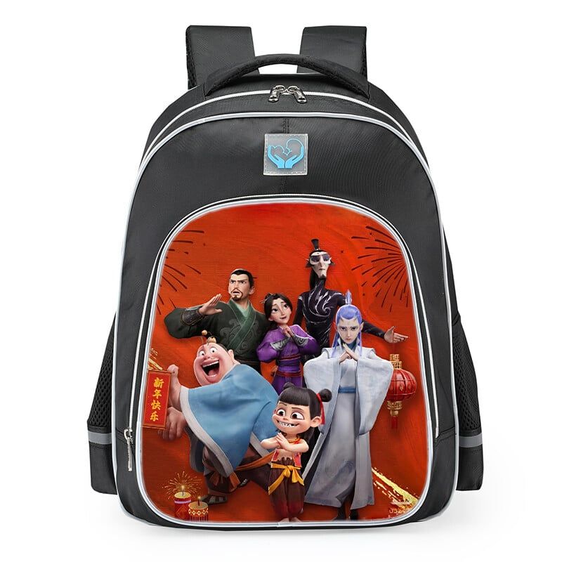 DANWEILE - Mochila para estudiantes Nezha conquista al Rey Dragón-9