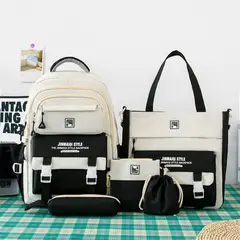 DANWEILE - Mochila Escolar Infantil + Accesorios Set 5 Piezas Colegio