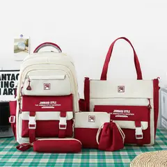 DANWEILE - Mochila Escolar Infantil + Accesorios Set 5 Piezas Colegio