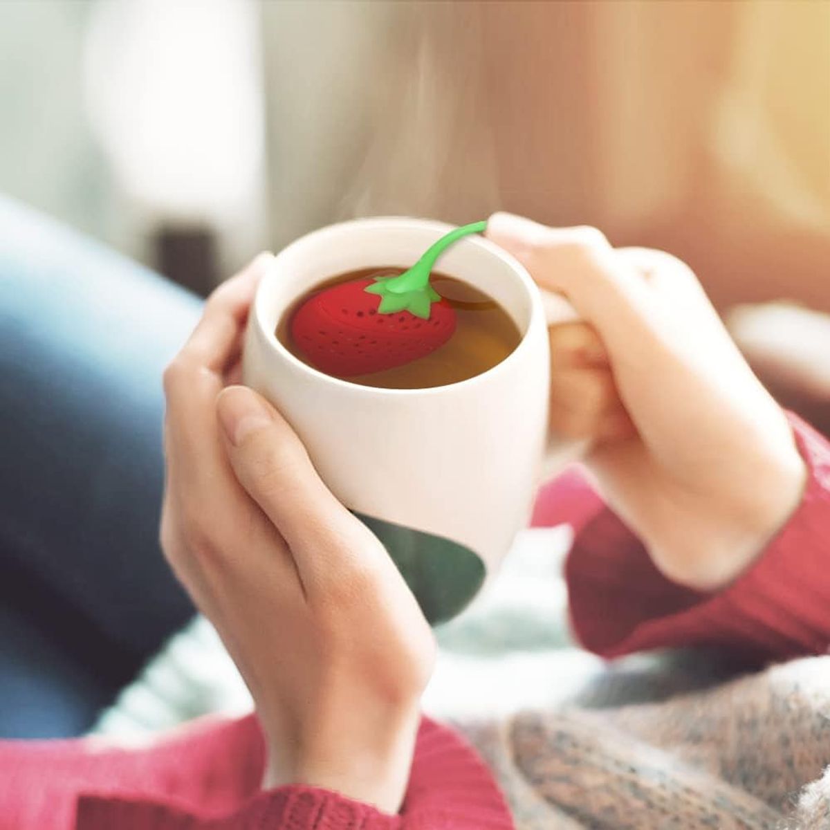 KUANGYE - Infusor De Té Frutas De Silicona Forma De Frutilla 20pcs