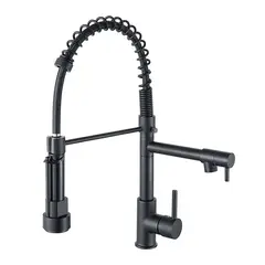 DANWEILE - Grifo llave lavaplatos monomando cocina extensible triple -Negro