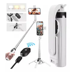 YAYKO - Palo Selfie Bluetooth Inalámbrico Portátil Blanco+ Quadpod