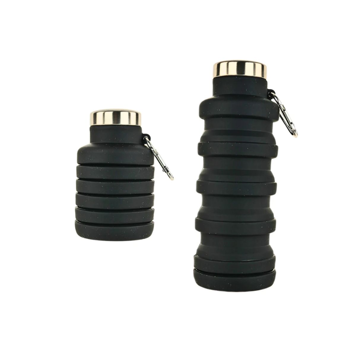GENERICO - Botella de Agua Plegable Silicona 500 ml Negro