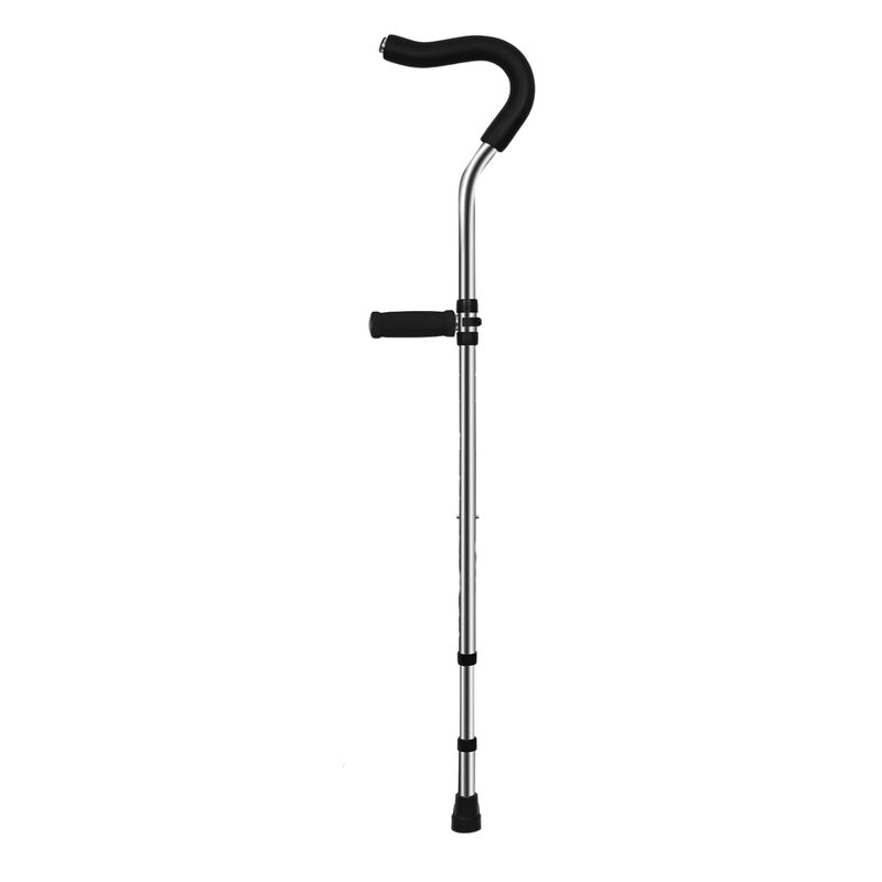 GENERICO - Bastón Muleta Firme Antishock Calidad Superior Acero 2mm Plateado