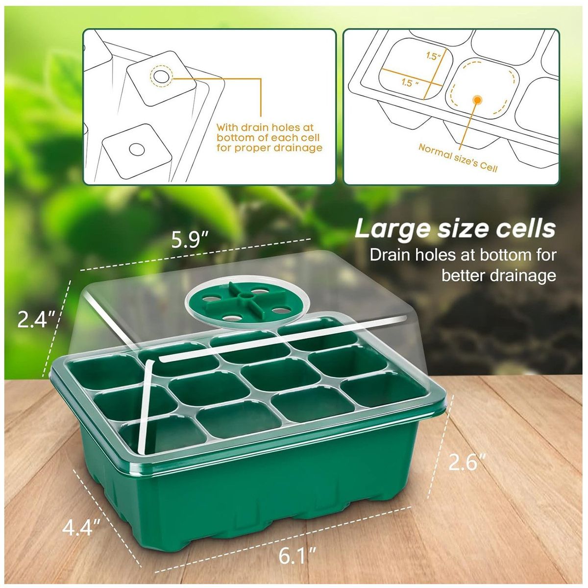 KUANGYE - Mini Invernadero Bandejas De Cultivo Germinación