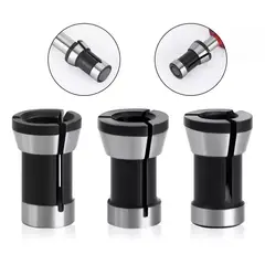 GENERICO - 3 Adaptadores Para Fresadora Router Tupi 6mm 6,35 (1/4) 8mm