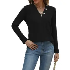 BLWOENS - Polera Manga Larga Mujer - Negro