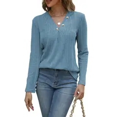 BLWOENS - Polera Manga Larga Mujer - Azul