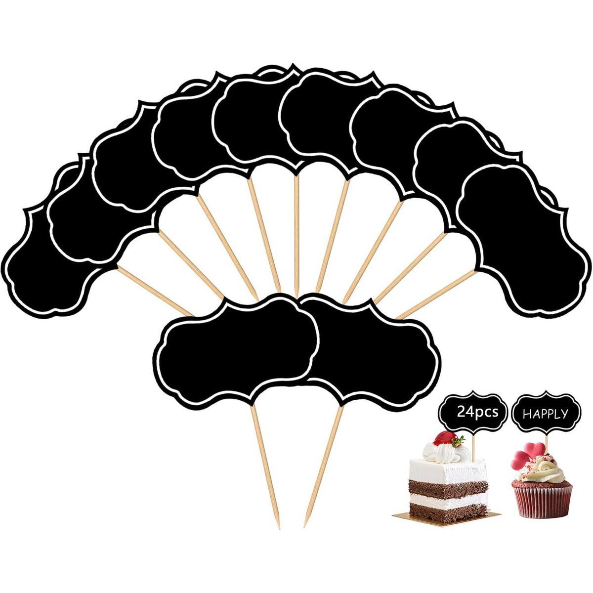 KUANGYE - 24 Pizarra Para Mensajes Decoracion Alimentos Marcadores