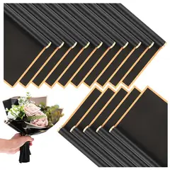 KUANGYE - 60 Hojas Borde Dorado De Papel De Regalo De Flores