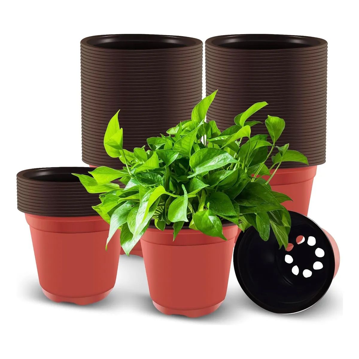 KUANGYE - 135 Maceteros Flexibles Vivero 9x8cm Terracota Kit Inicial