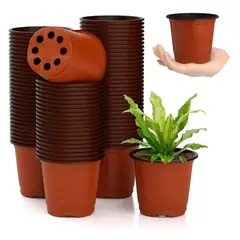 KUANGYE - 80 Maceteros Flexibles Vivero 14x13cm Terracota Kit Inicial