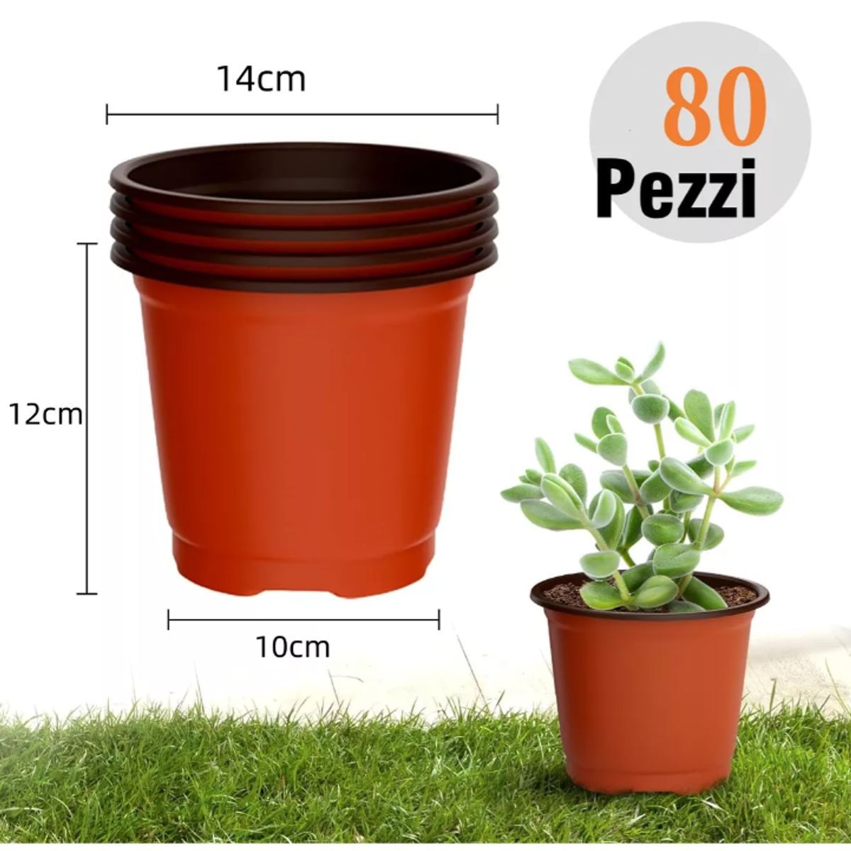 KUANGYE - 80 Maceteros Flexibles Vivero 14x13cm Terracota Kit Inicial