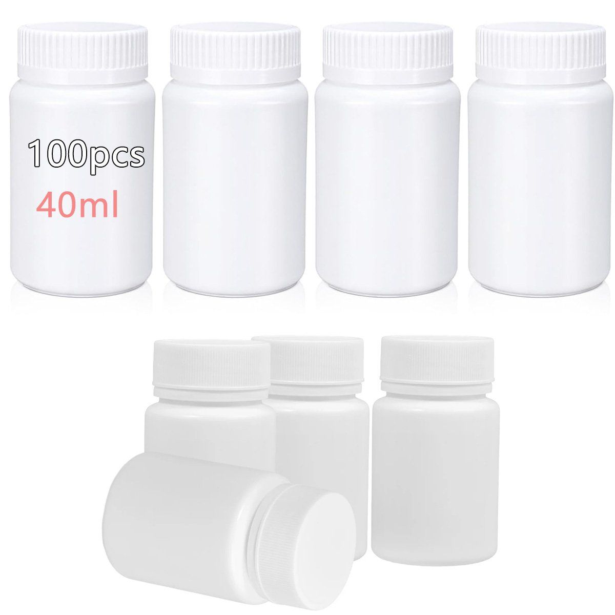 KUANGYE - 100 Unidades De Botellas De Plástico De 40 Ml