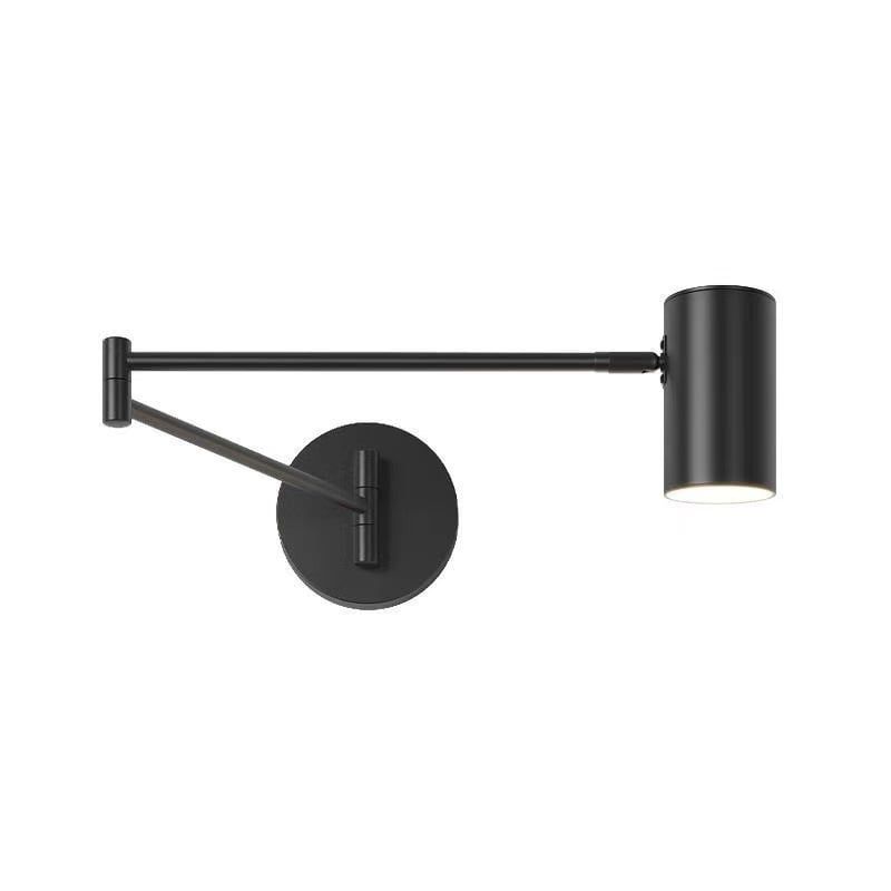 PUREPOWER - Lámpara de pared de iluminación de dormitorio plegable giratoria Negro.