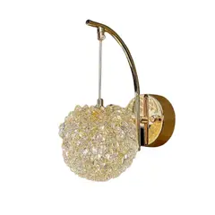 MMDH - Lujo Moderno Salón K9 Crystal Litchi LED Lámpara de pared CLA290 Oro