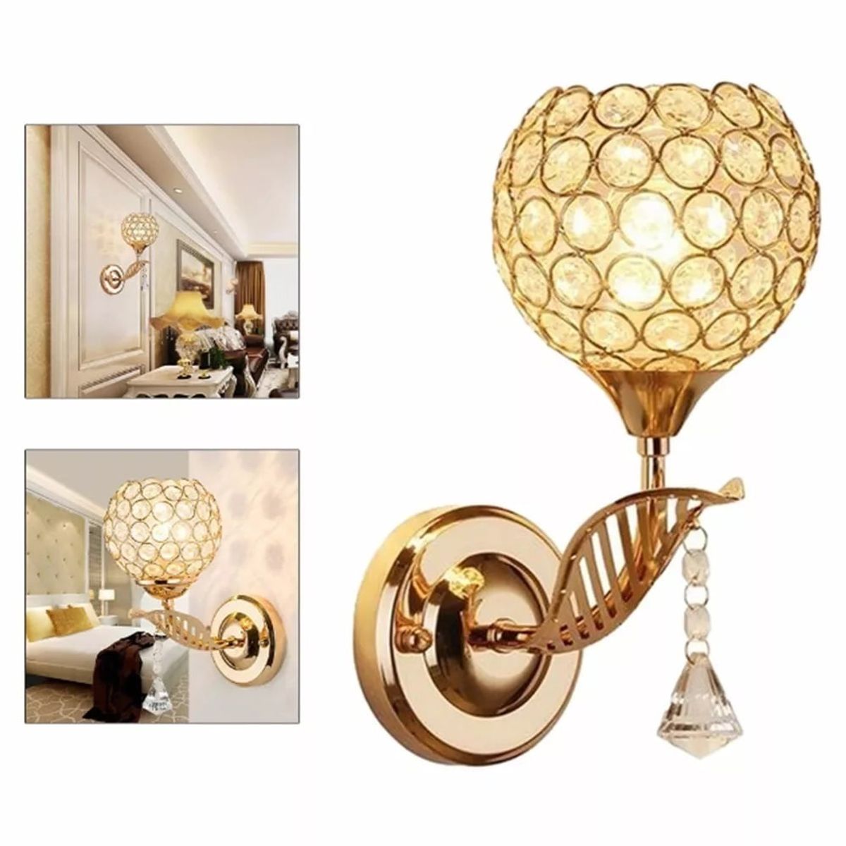 PUREPOWER - Lámpara led de cristal moderna pared pequeña luz de iluminación