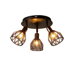 MMDH - Lámpara de techo Estilo Industrial Hierro orbicular CLA286 Negro 3