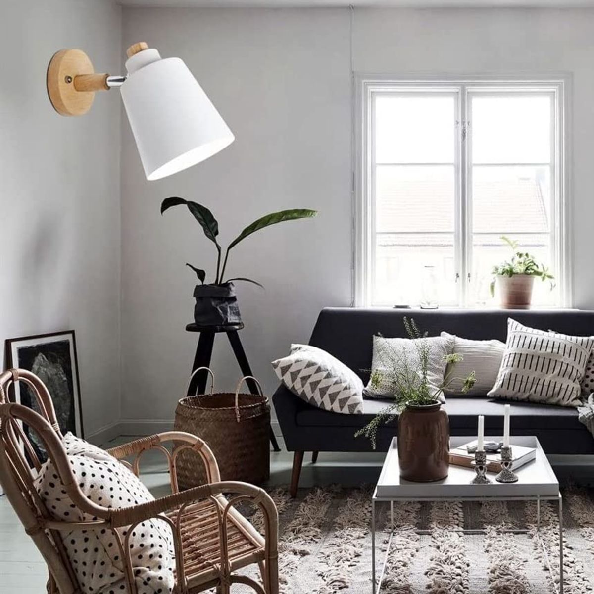 PUREPOWER - Nórdico Lámpara de pared con enchufe lámpara de pared de hierro E27