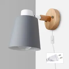 PUREPOWER - Nórdico Lámpara de pared con enchufe lámpara de pared de hierro E27