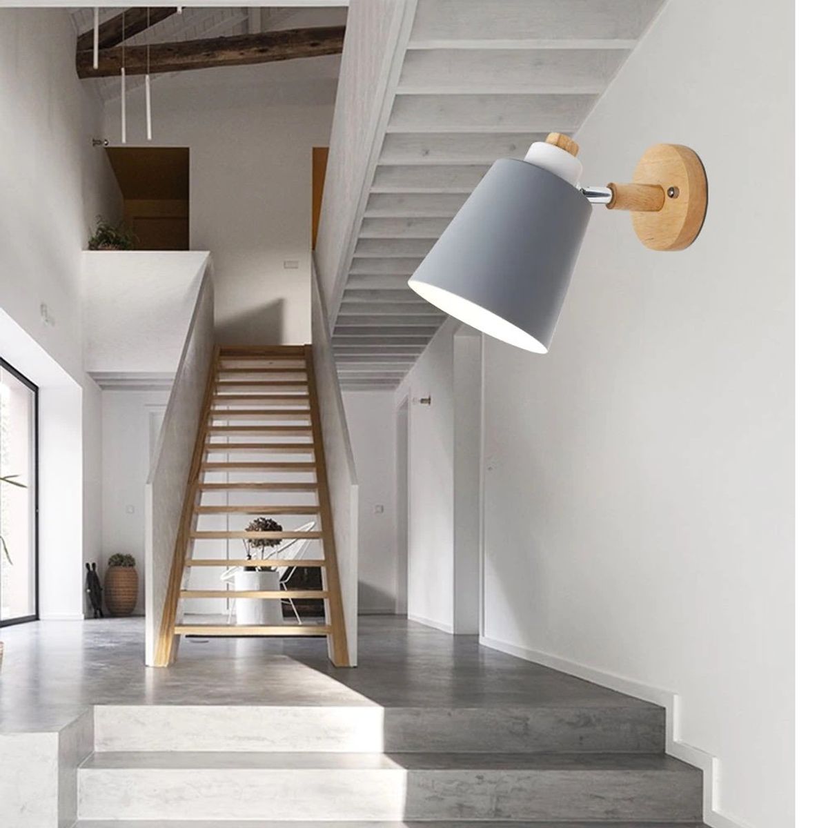 PUREPOWER - Nórdico Lámpara de pared con enchufe lámpara de pared de hierro E27