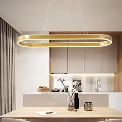 GENERICO - Aluminio led de la lámpara de techo regulable remoto colgante-dorado