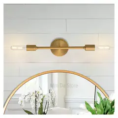MMDH - Led lámpara de techo vintage 2 unidades sala pasillo Oro.