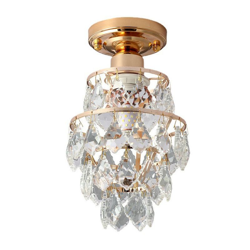 MMDH - Lámpara de techo dorado led del corredor de cristal k9 cla201..