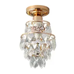 MMDH - Lámpara de techo dorado led del corredor de cristal k9 cla201..